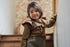 LOIR paris/Chemise grand col BERTHE velours brun(4y,6y)